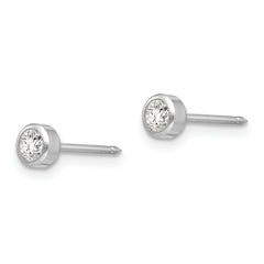 Inverness 14K White Gold Crystal April Birthstone Stud Earrings