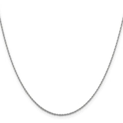 10K White Gold Polished Rope Necklace with Rhodium Finish Unisex