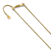 10K Yellow Gold Adjustable Box Chain Necklace with Lifetime Warranty