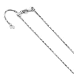 Leslie's 10K White Gold Adjustable Box Chain Necklace with Rhodium Plating