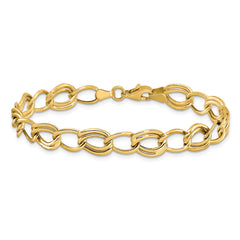 10K Yellow Gold Flat Curb Link Bracelet