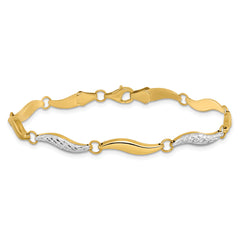 10K w/Rhodium D/C Bracelet