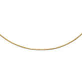10K Yellow Gold Snake Chain Necklace with Omega Clasp Semi-Solid Design