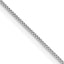 14K White Gold 24 inch Carded .5mm Box Link with Spring Ring Clasp Chain