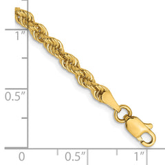14K 3mm Solid Regular Rope Chain