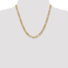 14K 6.00mm Flat Figaro Chain