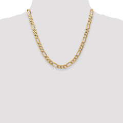 14K 7mm Flat Figaro Chain