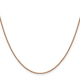 14K Rose Gold .8mm Box with Lobster Clasp Chain