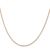 14K Rose Gold .7mm Box with Lobster Clasp Chain