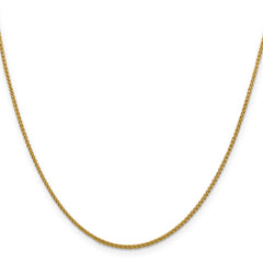 10K Yellow Gold Polished Wheat Chain Necklace with Lobster Clasp Unisex