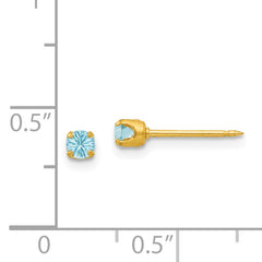 Inverness 24k Gold Plated March Birthstone Crystal Stud Earrings Elegant & Timeless