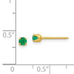 Inverness 24K Gold Plated May Green Crystal Birthstone Stud Earrings for Women