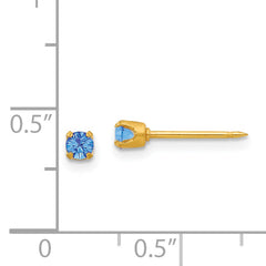 Inverness 24K Gold Plated Blue Crystal Birthstone Earrings Elegant September Studs