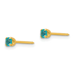 Inverness 24K Gold Plated December Blue Crystal Birthstone Stud Earrings for Women