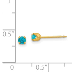 Inverness 24K Gold Plated December Blue Crystal Birthstone Stud Earrings for Women