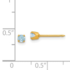 Inverness 14K Gold March Birthstone Stud Earrings with Crystal  Elegant, Solid Design