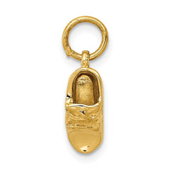 14K Gold Baby Shoe Charm Pendant Elegant 3D Themed Design