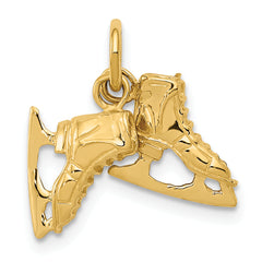 14k 3-D PAIR Of Ice Skates Charm