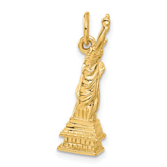 14K Gold 3D Statue of Liberty Charm with Polished Finish