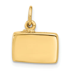 14K Gold 3D Sardine Can Charm with Moveable Lid and Polished Finish