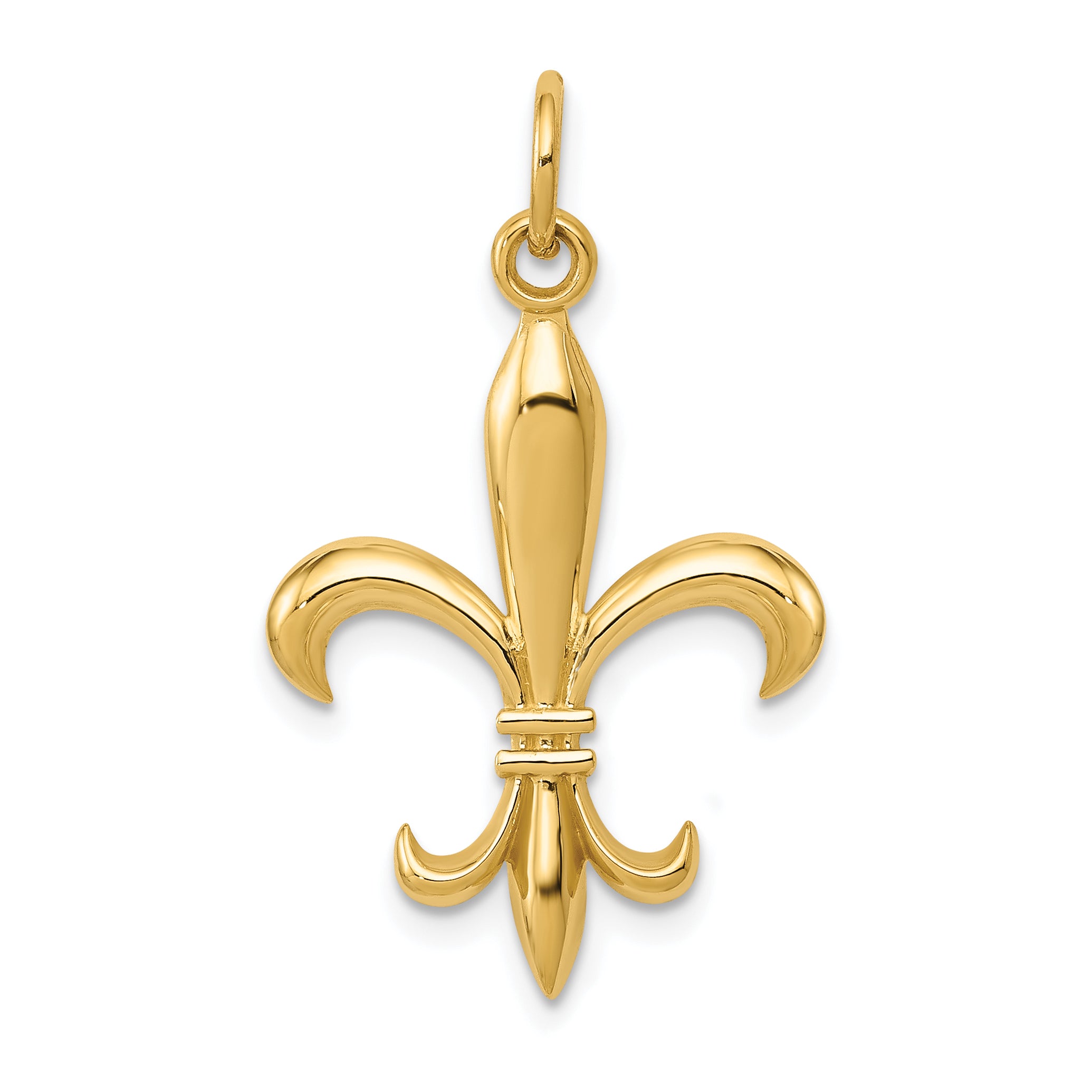 14k Hollow Fleur De Lis Charm