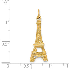 14K Gold Eiffel Tower Charm with Polished Finish Elegant Themed Design