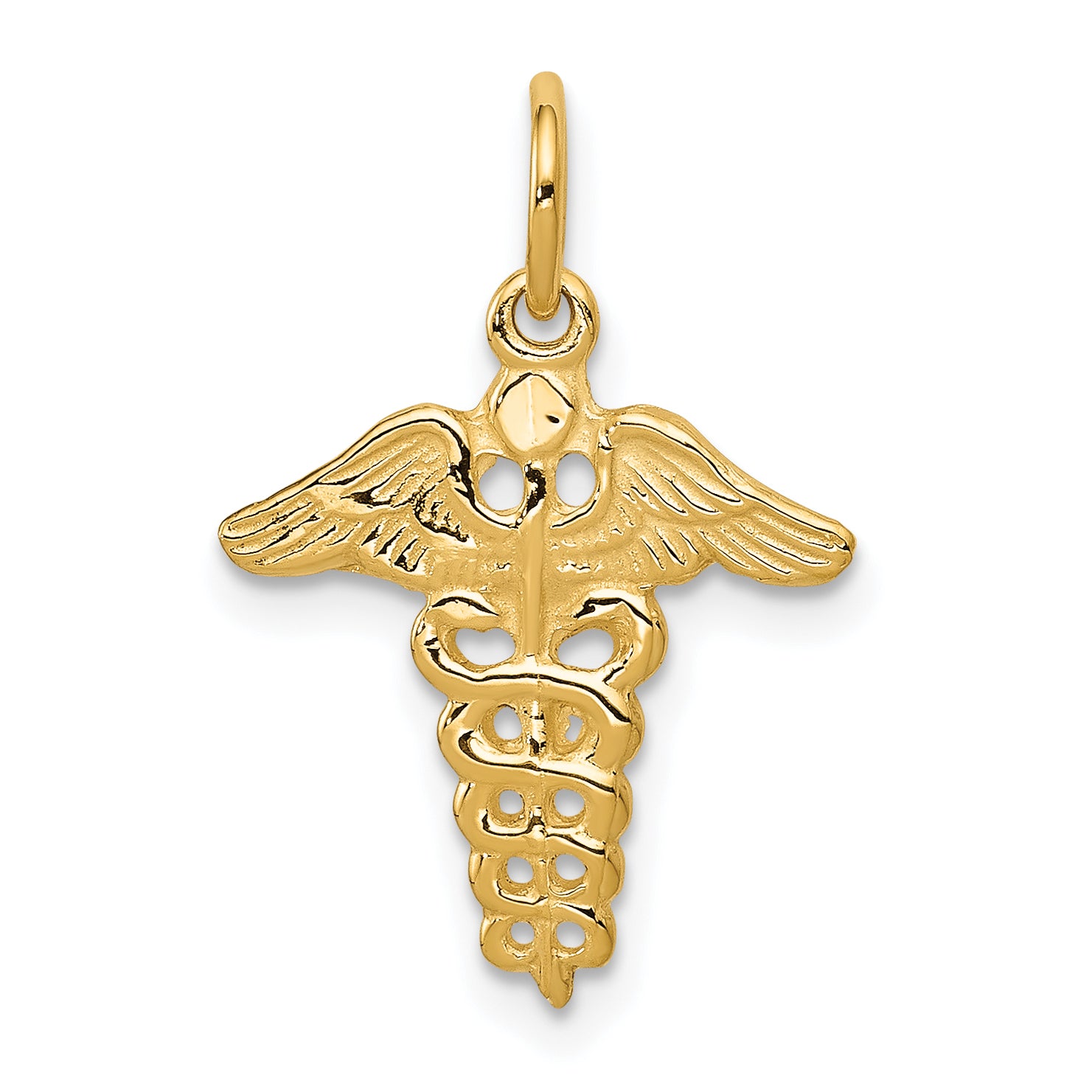 14k Caduceus Charm