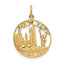 New York Skyline Charm in 14K Yellow Gold, 25mm Textured - Sophia Jewelers