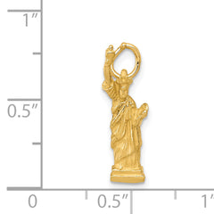 14K Gold 3D Statue of Liberty Charm with Polished Finish Elegant Symbol of Freedom