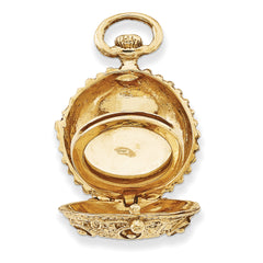 14K Gold Polished Unisex Domed Locket with Reversible Design