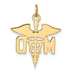 14K Gold Polished M.D. Caduceus Charm Pendant Elegant Design