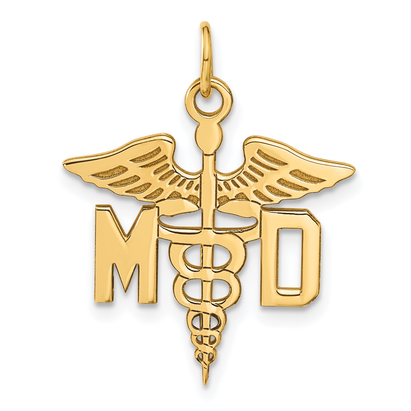 14k Large M.D. Caduceus Charm