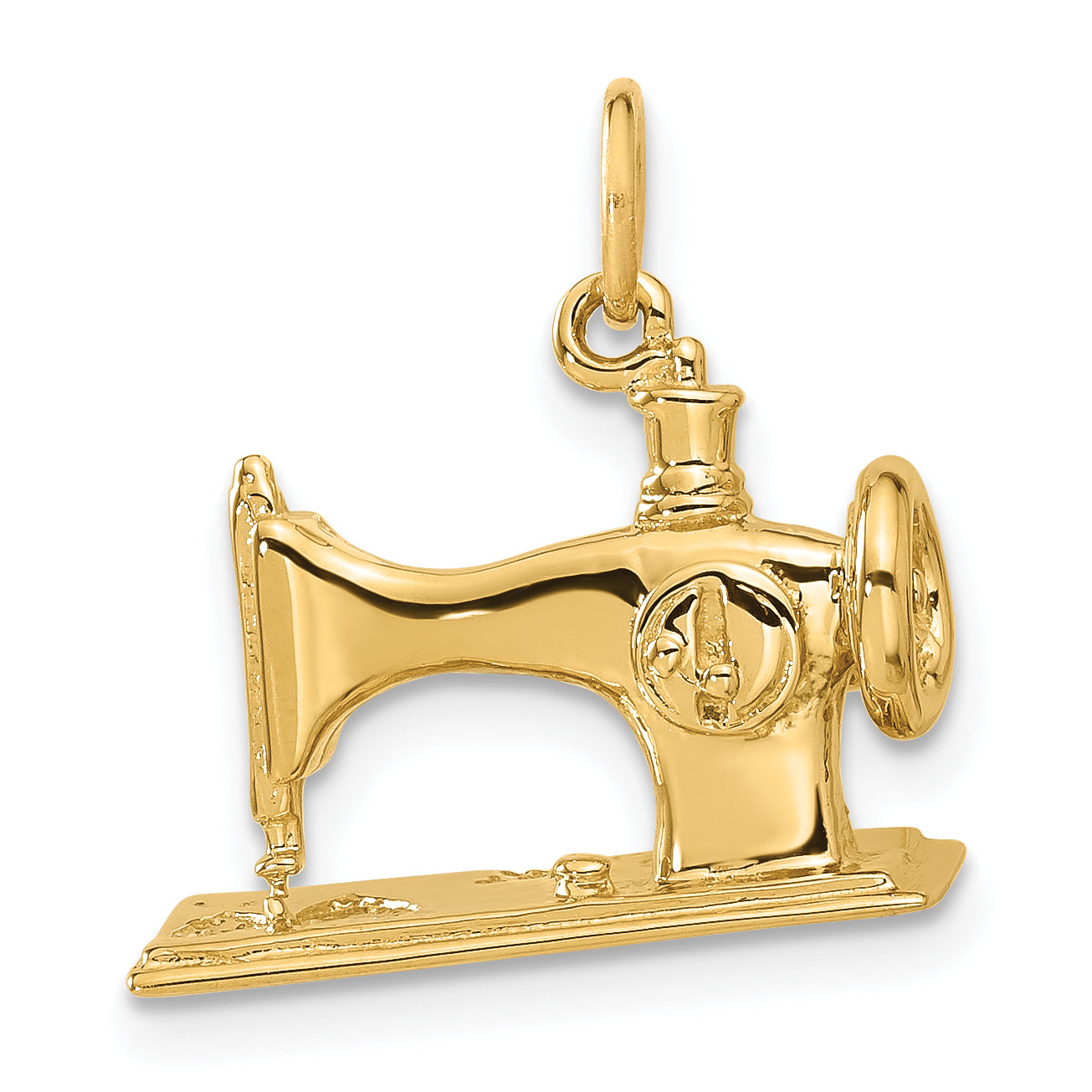 14K 3D Antique Sewing Machine Charm