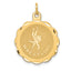 Wrestling Disc Charm in 14K Yellow Gold, 21mm Engravable - Sophia Jewelers