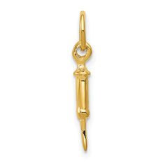 14K Gold Polished 3D Syringe Charm for Elegant Jewelry