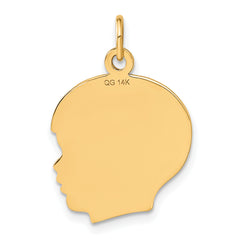 Sophia Jewelers 14K Gold Polished Boys Head Charm Elegant Women's Pendant