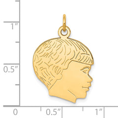 Sophia Jewelers 14K Gold Polished Boys Head Charm Elegant Women's Pendant