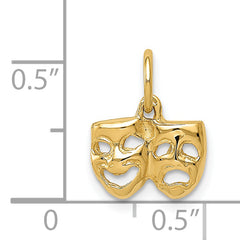 Sophia Jewelers 14K Gold Polished Comedy/Tragedy Charm Elegant Themed Jewelry