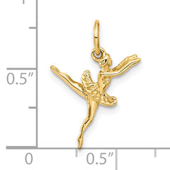 14K Gold 3D Ballerina Charm with Polished Finish