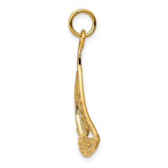 14K Gold Men's Sailboat Charm with Polished Finish