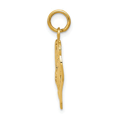 14K Gold #1 Mom Heart Charm with Polished Elegant Finish