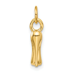 14K Gold 3D High Heel Shoe Charm with Polished Finish