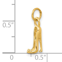 14K Gold 3D High Heel Shoe Charm with Polished Finish