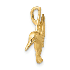 14K Gold Hummingbird Chain Slide with Polished Elegant Finish