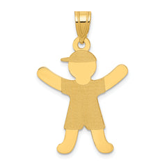 14k Laser Polished Boy with Hat Charm