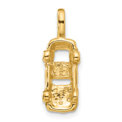 14K Gold 3D Sports Car Charm with Polished Finish for Men
