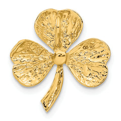 14K Gold Shamrock Slide Pendant Polished Elegant Design