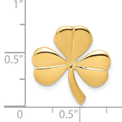 14K Gold Shamrock Slide Pendant Polished Elegant Design