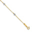 14K Two-tone Diamond-cut Beads 9in Plus 1in Ext. Anklet
