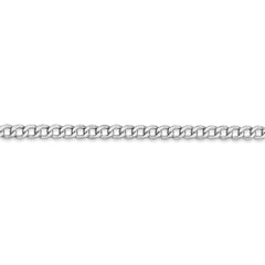 Sophia Jewelers 14K White Gold Curb Necklace with Rhodium Polish 16-Inch